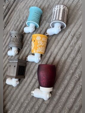 Assorted Plug-In Wax Melt Warmers - Turquoise, Yellow, Gray, Silver, Burgundy